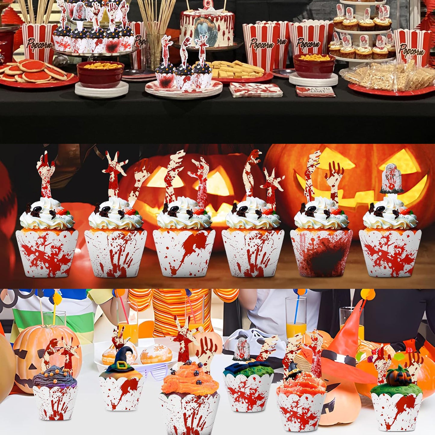 48 Pcs Halloween Cupcake Toppers
