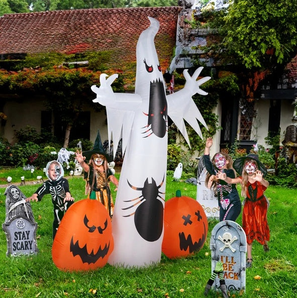 11.8 FT Halloween Inflatables Ghost Spider Pumpkin Outdoor Decorations