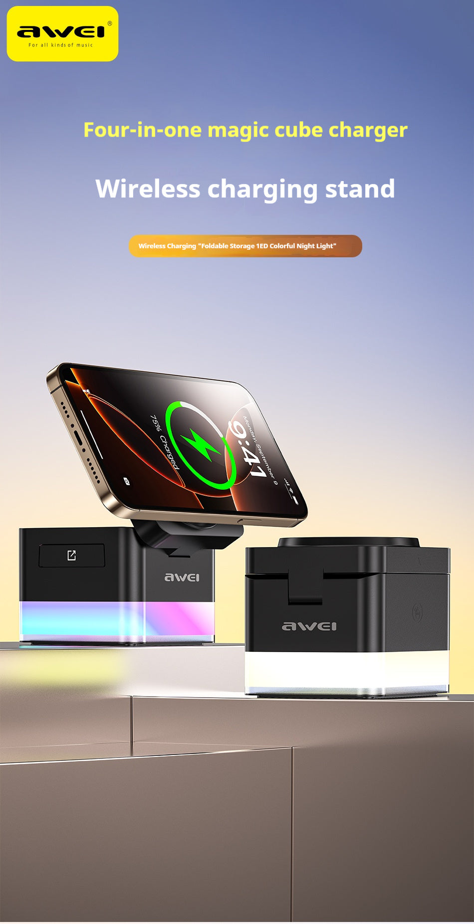 Caricatore wireless 3 in uno fast