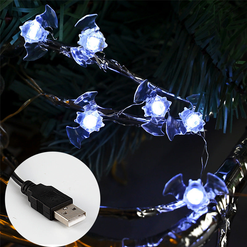 Halloween Modeling Lighting Chain Bat Spider Decorative Colored String Lights