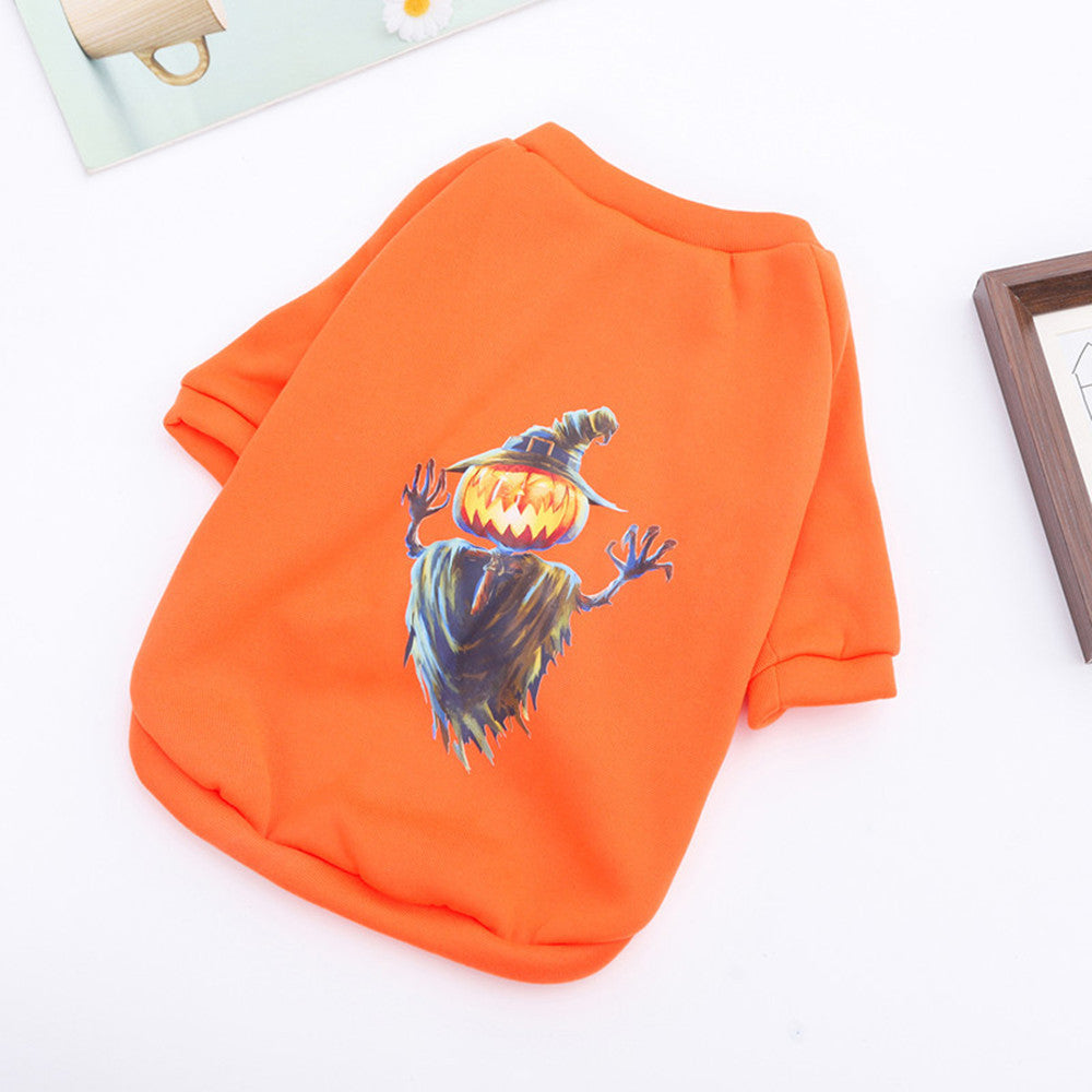 Halloween Dog Sweater Scary Pumpkin Ghost
