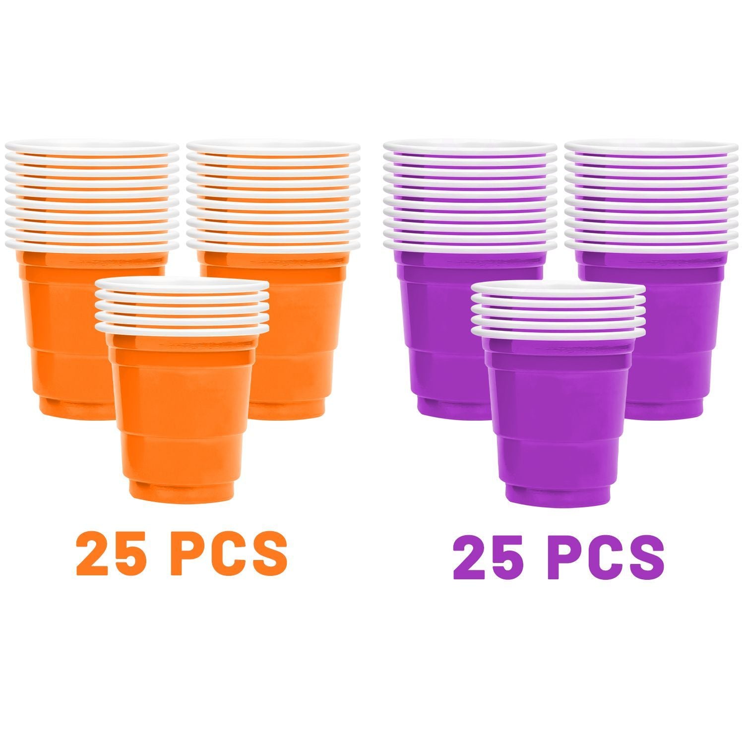 50 Pcs Mini Disposable Shot Glasses Halloween Plastic Shot Glasses Bulk Orange Purple 2 Oz Party Cups For Wine Whiskey Food Halloween Party Drinking Supplies Trick Or Treat Party Drinking Supplies