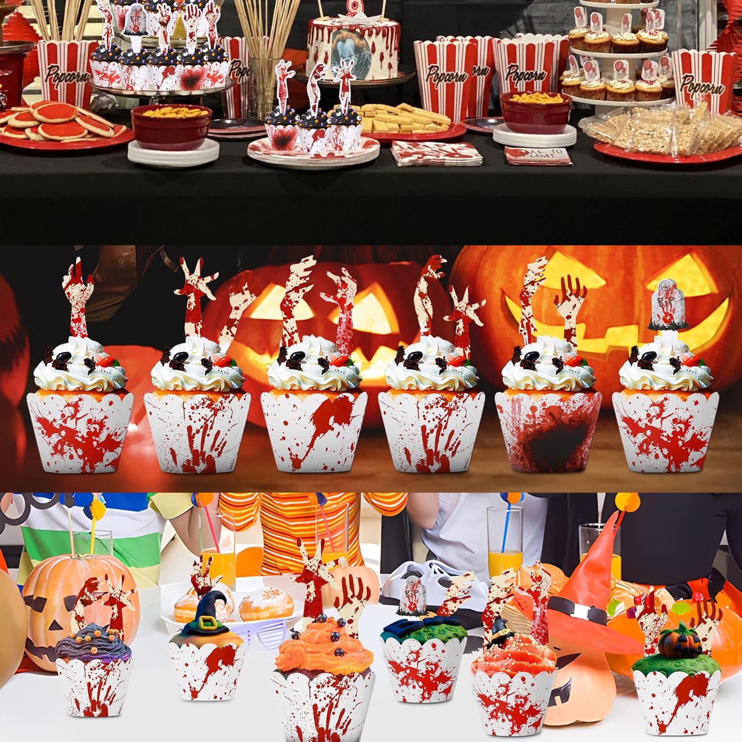 48 Pcs Halloween Cupcake Toppers